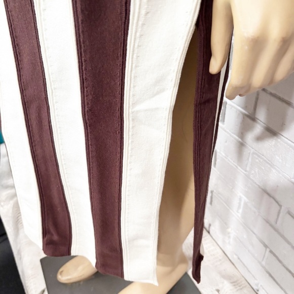 Anthropologie Striped Brown and White Women's Dress - Picture 4 of 12